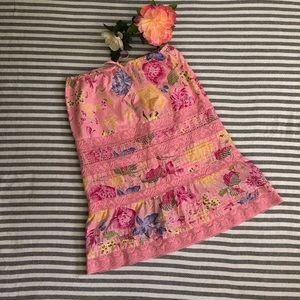 Banana Republic Pink Floral Midi Skirt